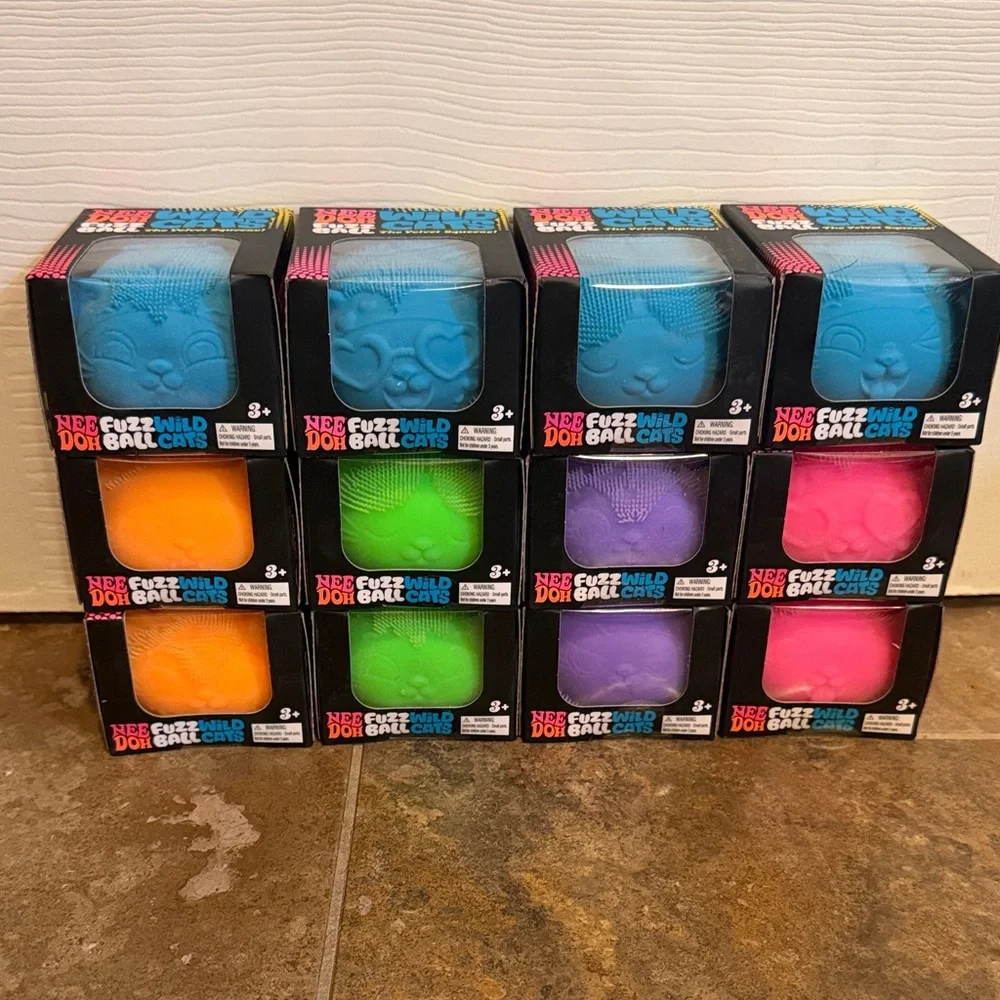 Full Set/Collection of NeeDoh Fuzz Wildcats. (12 total cats)